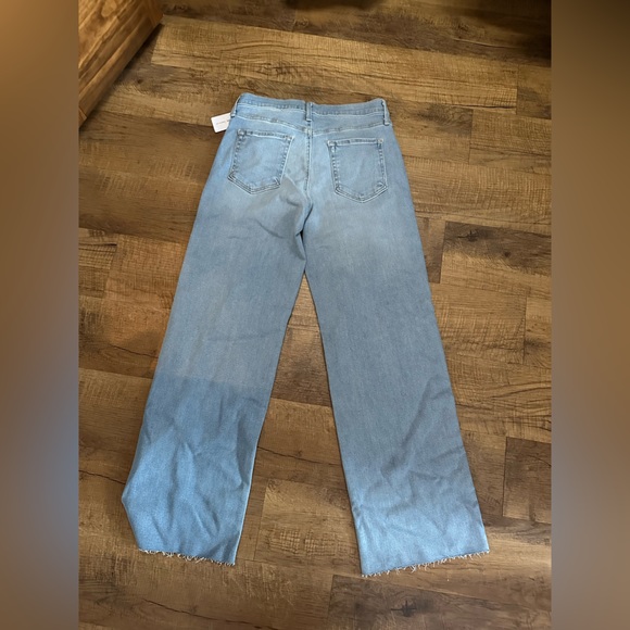 Lulus Just Black Trending Intention Light Wash Slim Palazzo Jeans - Picture 5 of 6